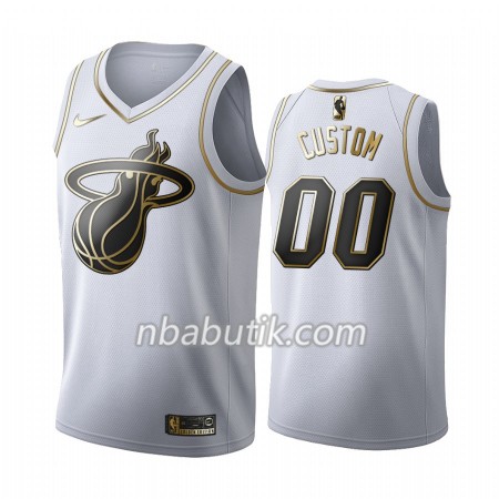 NBA Mænd Trøje Miami Heat Custom Nike 2019-20 Hvid Golden Edition Swingman